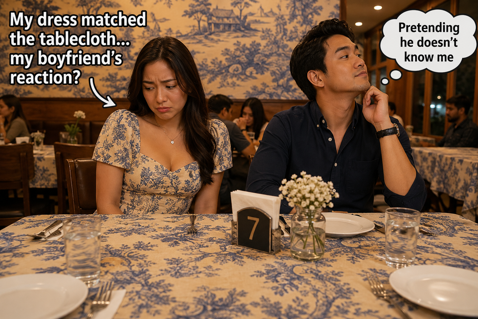 My Boyfriend Pretended He Didn’t Know Me After My Dress Blended Into the Tablecloth